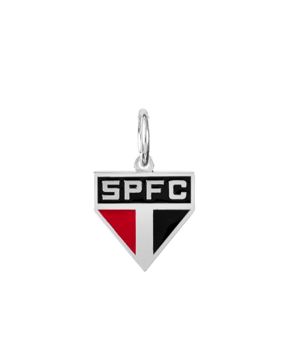 Pingente São Paulo Escudo Mini em Prata 925 Colorido