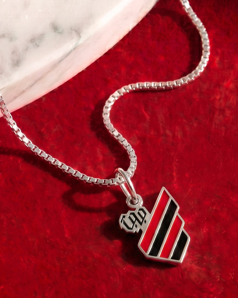 Pingente Athletico Escudo em Prata 925 Esmaltado