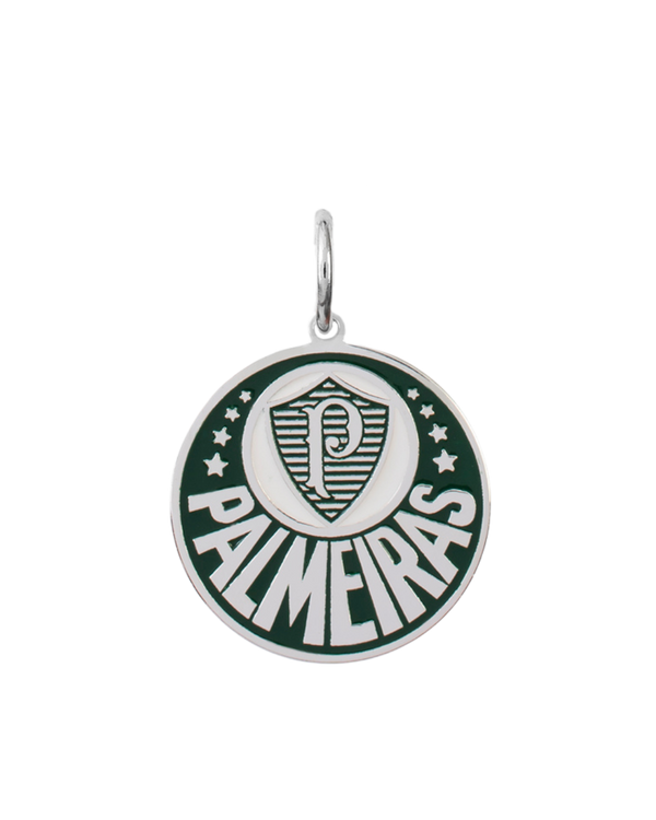 Pingente Palmeiras Escudo em Prata 925 Colorido