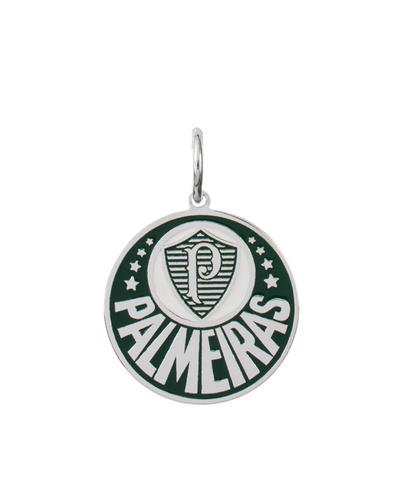 Pingente Palmeiras Escudo em Prata 925 Colorido