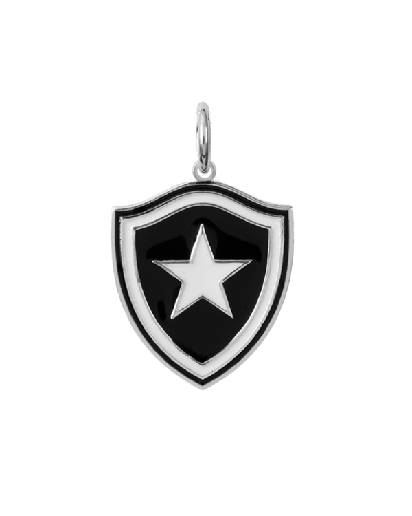 Pingente Botafogo Escudo em Prata 925 Esmaltado