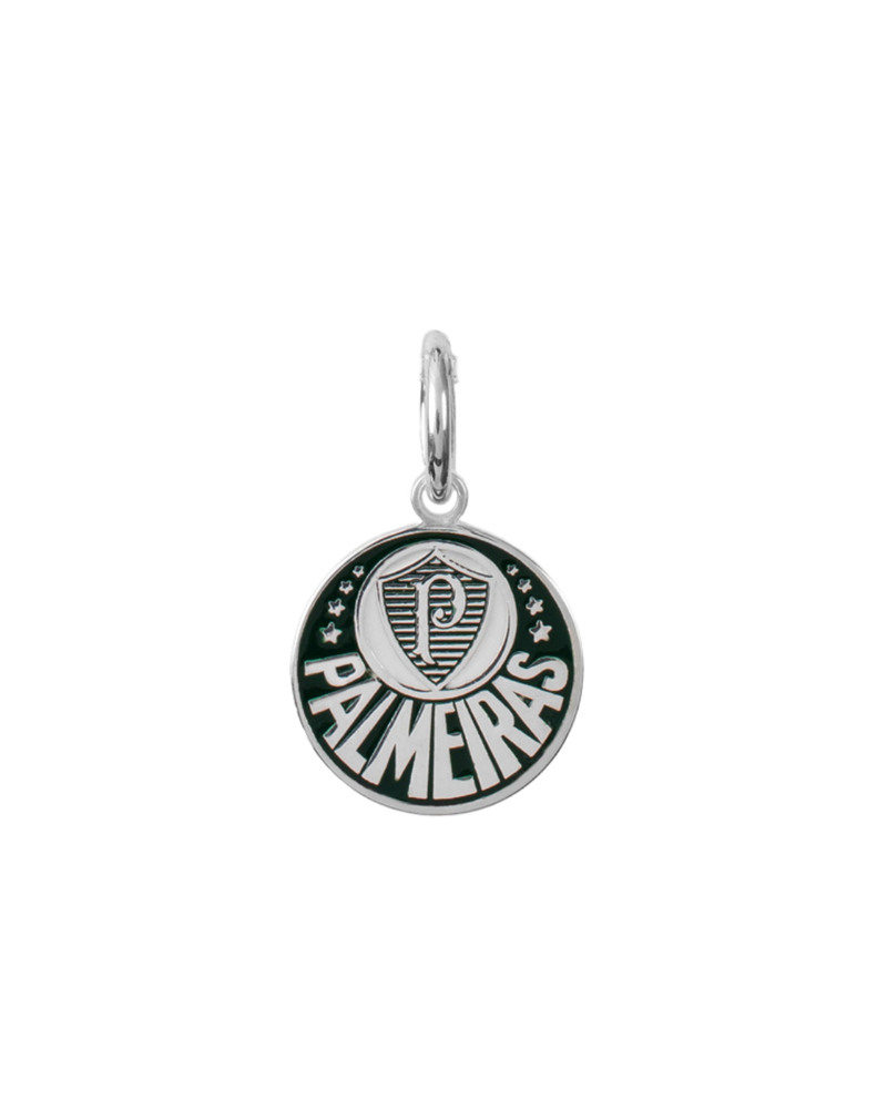 Pingente Palmeiras Escudo Mini em Prata 925 Colorido