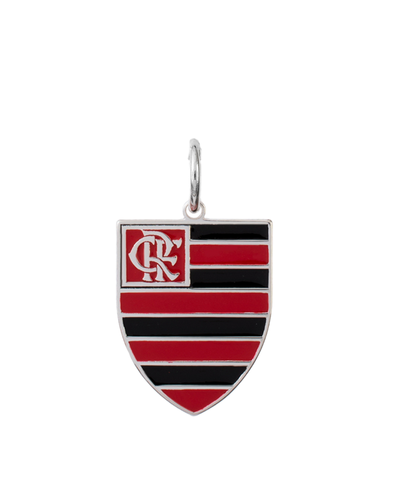 Pingente Flamengo Escudo em Prata 925 Colorido