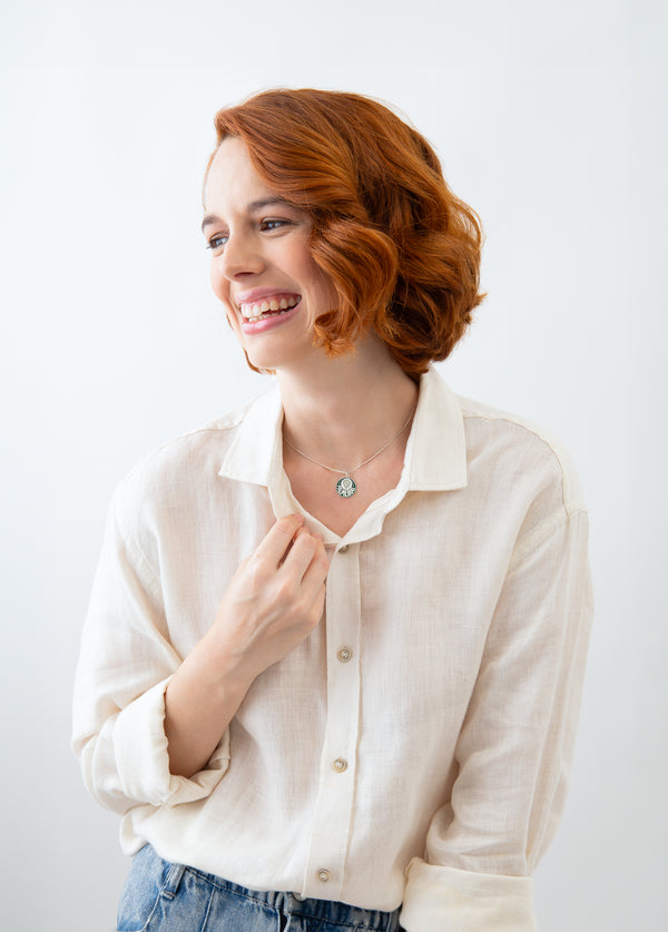 Pingente Palmeiras Escudo em Prata 925 Colorido