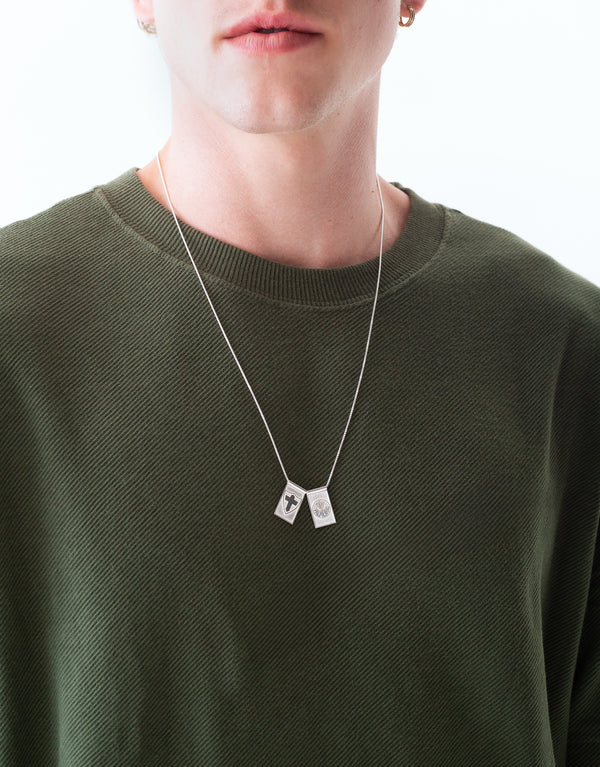 Escapulário Palmeiras Escudo e Savoia em Prata 925