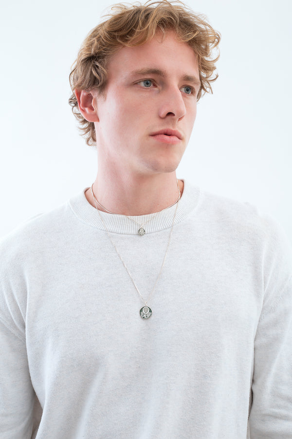 Pingente Palmeiras Escudo em Prata 925 + Corrente