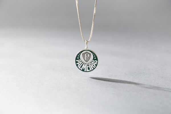 Pingente Palmeiras Escudo em Prata 925 Colorido