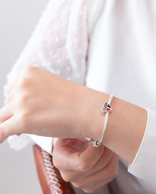 Berloque São Paulo Escudo em Prata 925 Colorido + Pulseira