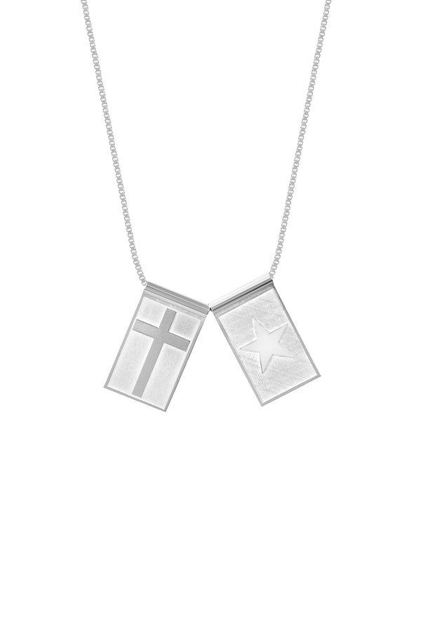 Escapulário Botafogo Cruz e Estrela em Prata 925