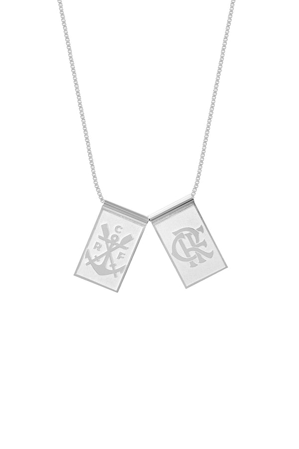 Escapulário Flamengo Escudo e Regatas em Prata 925