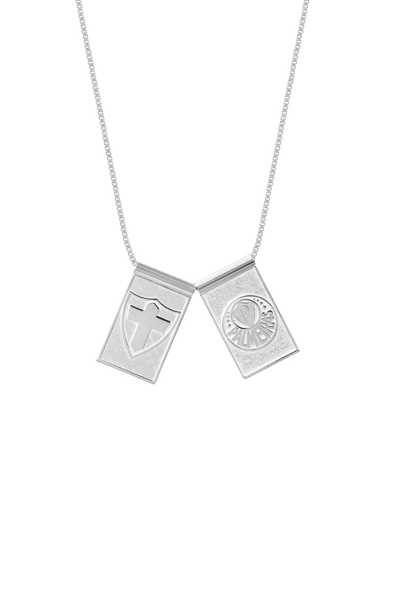 Escapulário Palmeiras Escudo e Savoia em Prata 925