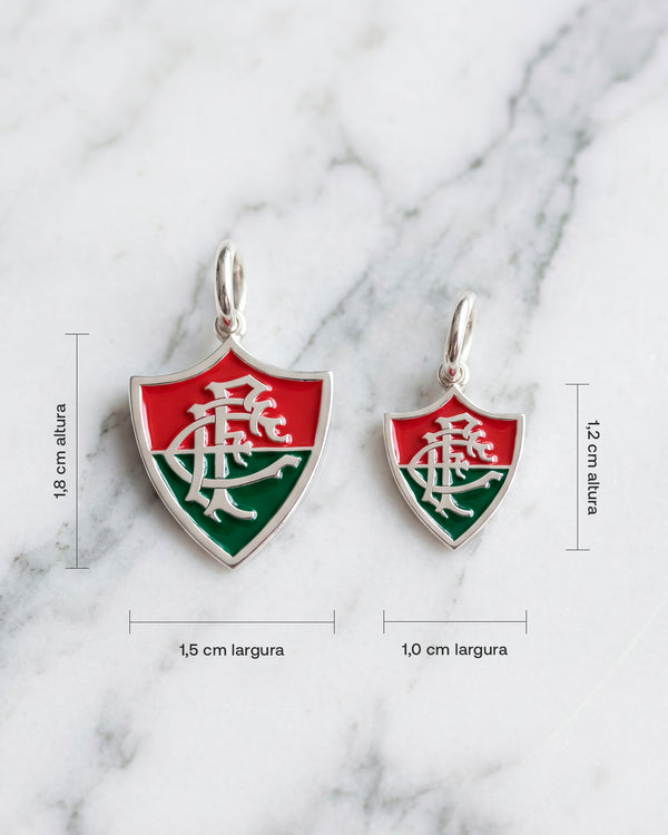 Pingente Fluminense Escudo Mini em Prata 925 Colorido