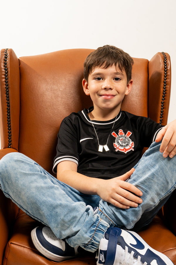 Escapulário Corinthians Escudo e CP em Prata 925