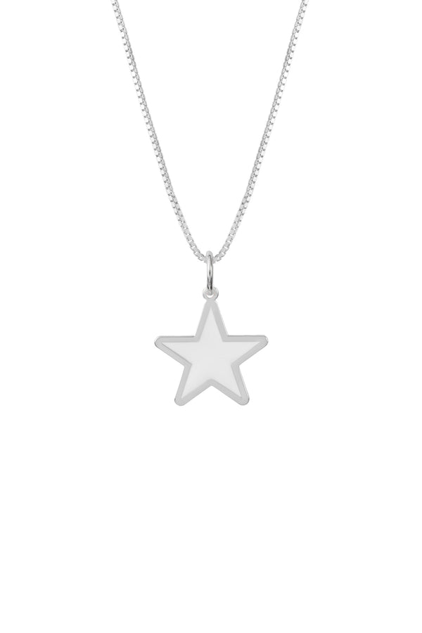 Pingente Botafogo Estrela em Prata 925 Esmaltado + Corrente