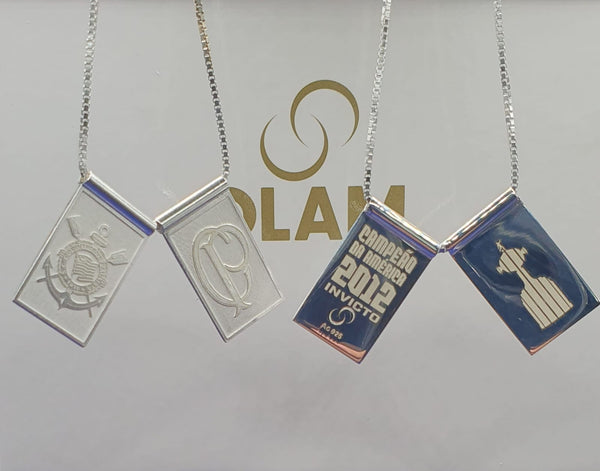 Escapulário Corinthians Comemorativo Libertadores 2012 em Prata 925