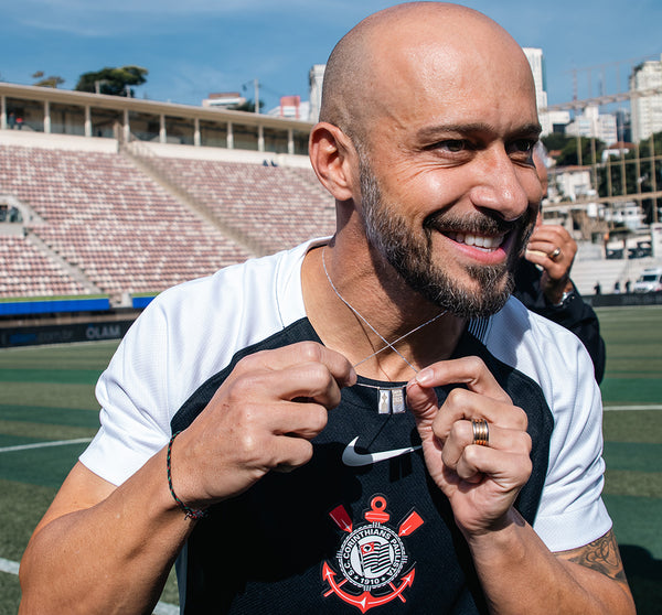 Escapulário Corinthians Comemorativo Libertadores 2012 em Prata 925