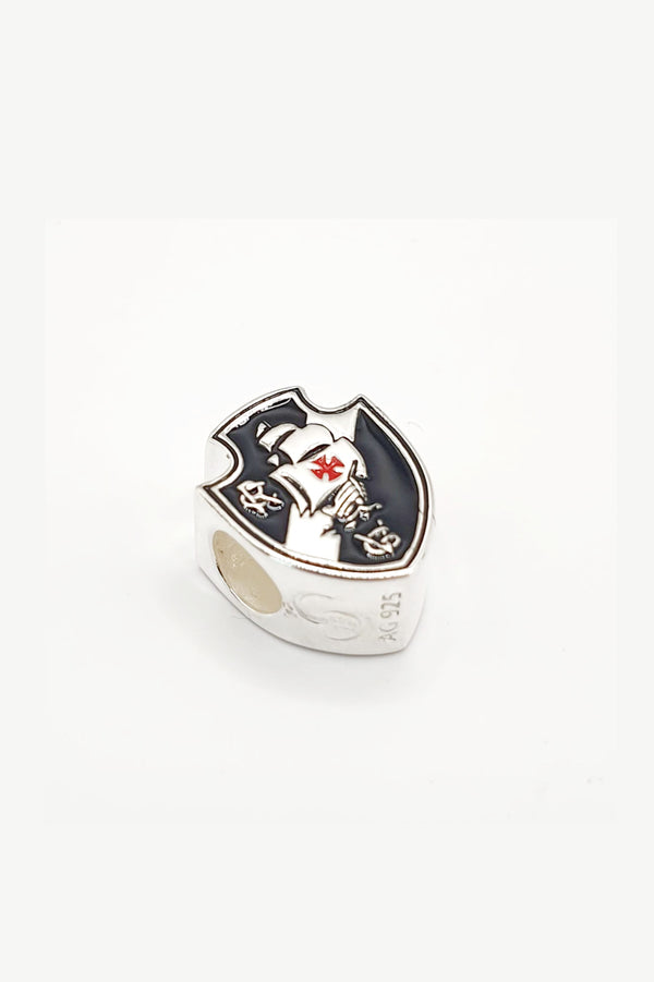 Berloque Vasco Escudo em Prata 925 Esmaltado