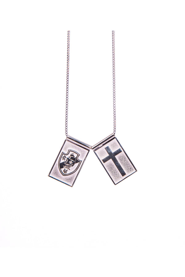 Escapulário Vasco Escudo e Cruz em Prata 925