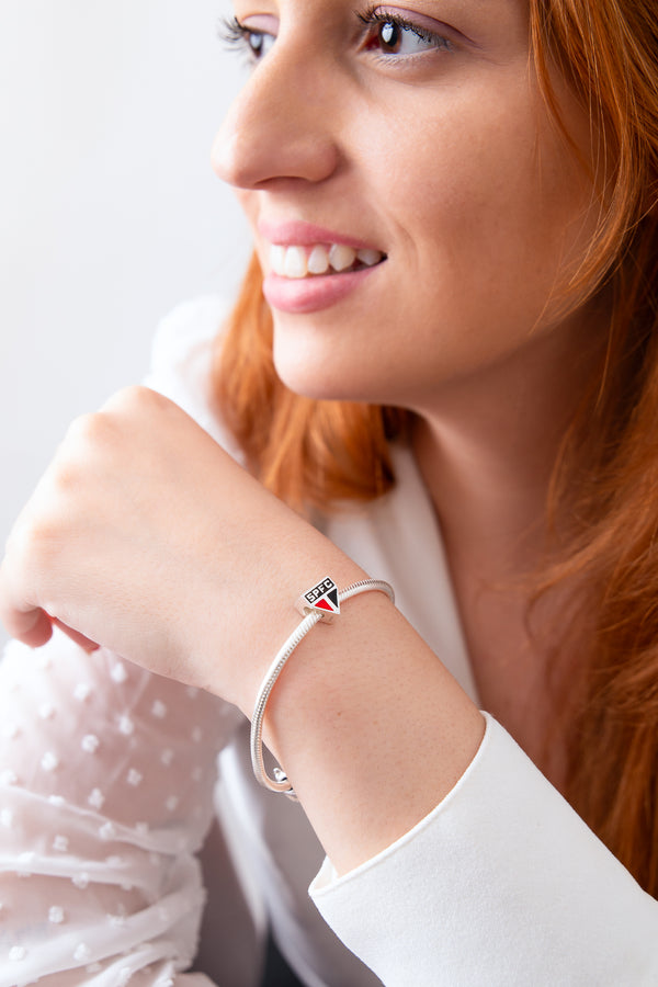 Berloque São Paulo Escudo em Prata 925 Colorido