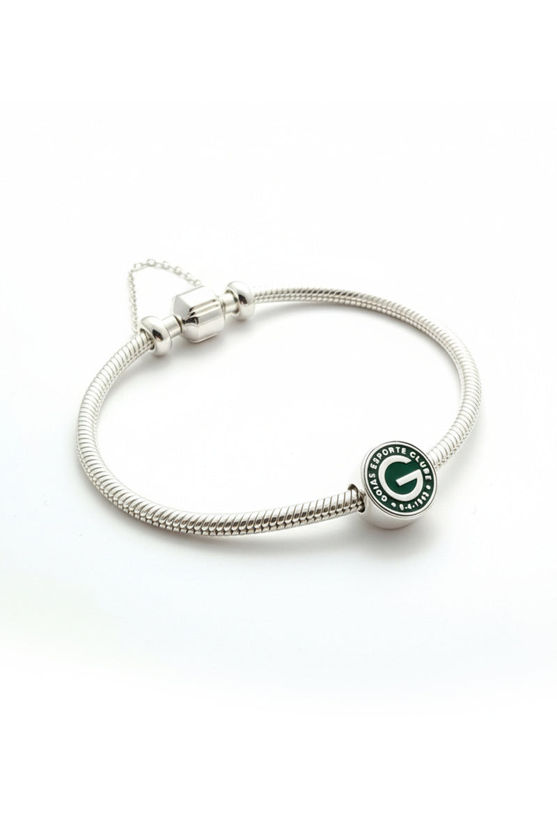 Berloque Goiás Escudo em Prata 925 Esmaltado + Pulseira