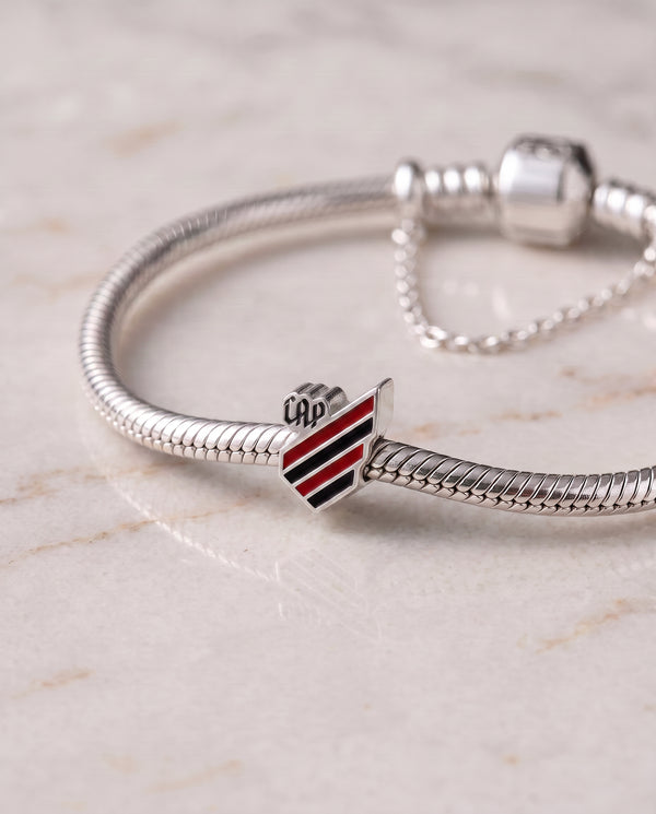 Berloque Athletico Escudo em Prata 925 Esmaltado + Pulseira