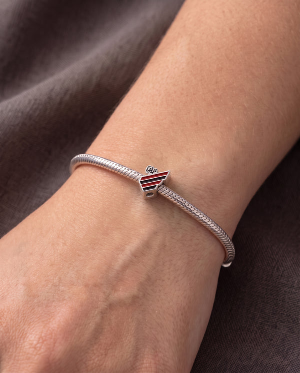 Berloque Athletico Escudo em Prata 925 Esmaltado + Pulseira