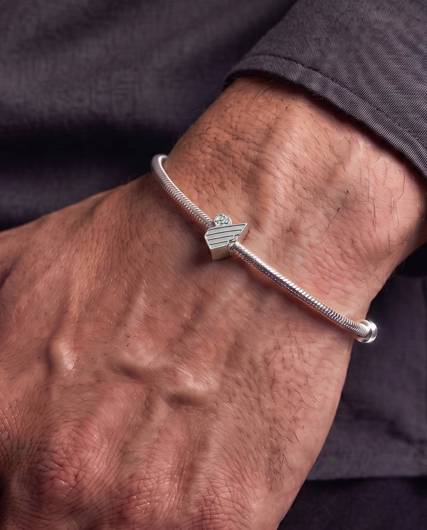 Berloque Athletico Escudo em Prata 925 + Pulseira