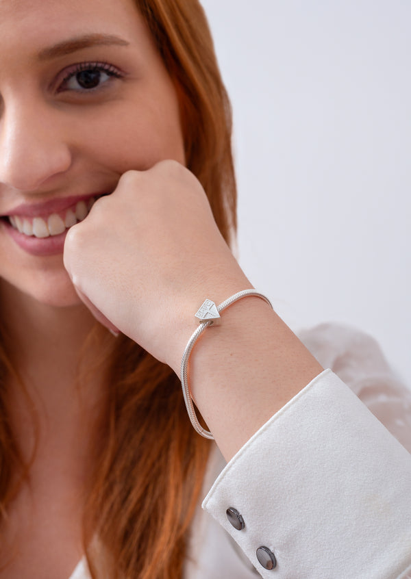 Berloque São Paulo Escudo em Prata 925 + Pulseira