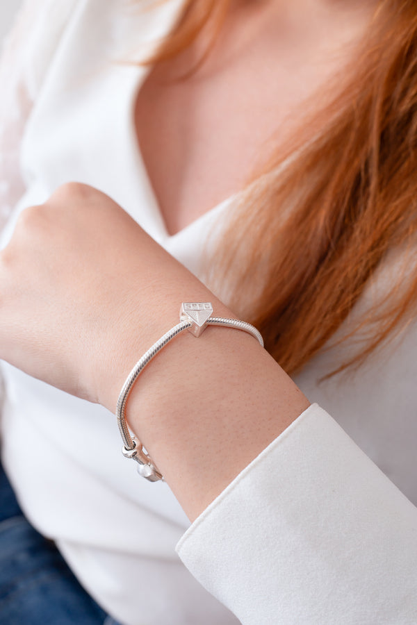 Berloque São Paulo Escudo em Prata 925 + Pulseira