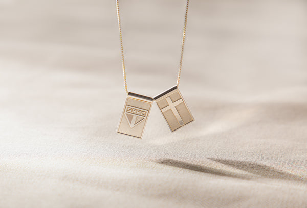 Escapulário São Paulo Escudo e Cruz em Prata 925