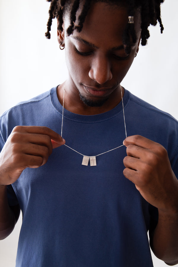 Escapulário São Paulo Escudo e Cruz em Prata 925