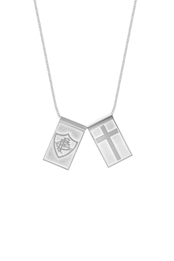 Escapulário Fluminense Escudo e Cruz em Prata 925