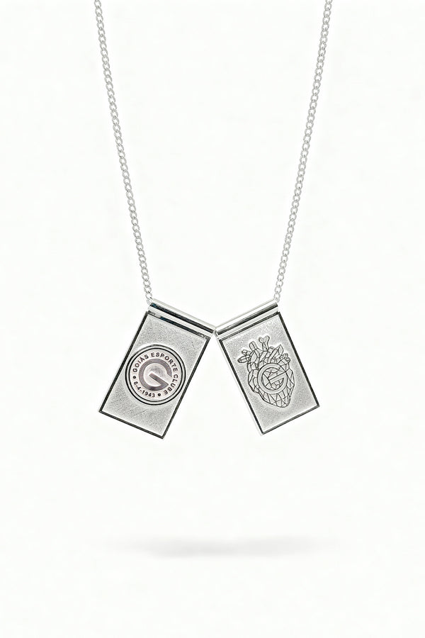 Escapulário Goiás Escudo e Coração em Prata 925