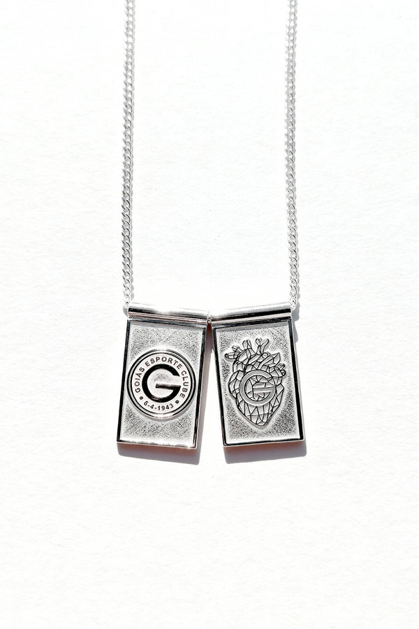 Escapulário Goiás Escudo e Coração em Prata 925