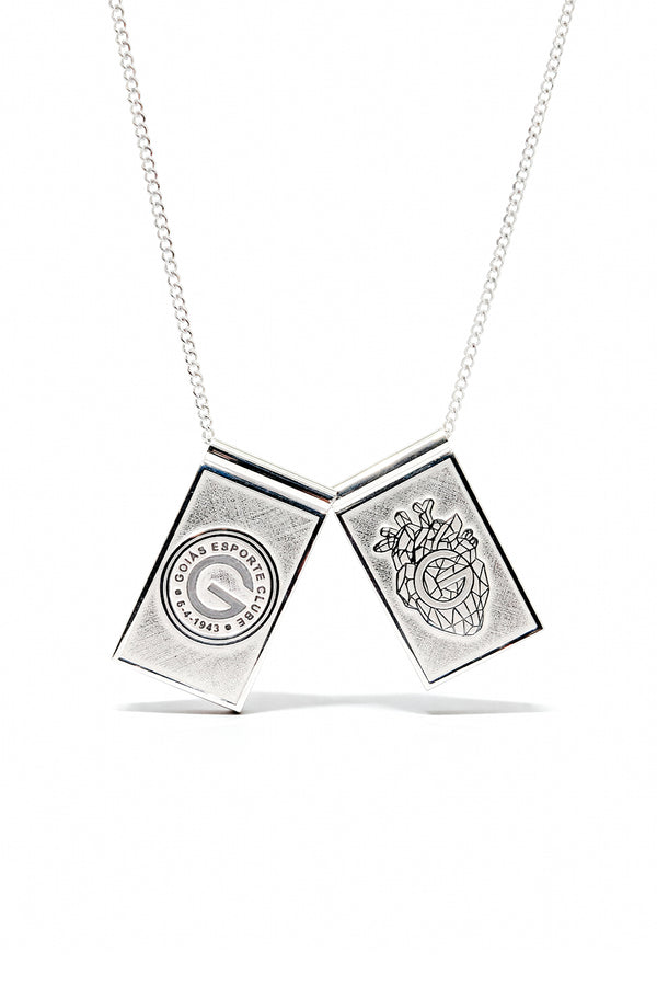 Escapulário Goiás Escudo e Coração em Prata 925