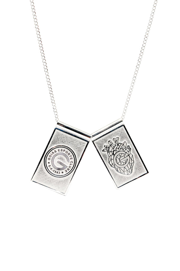 Escapulário Goiás Escudo e Coração em Prata 925