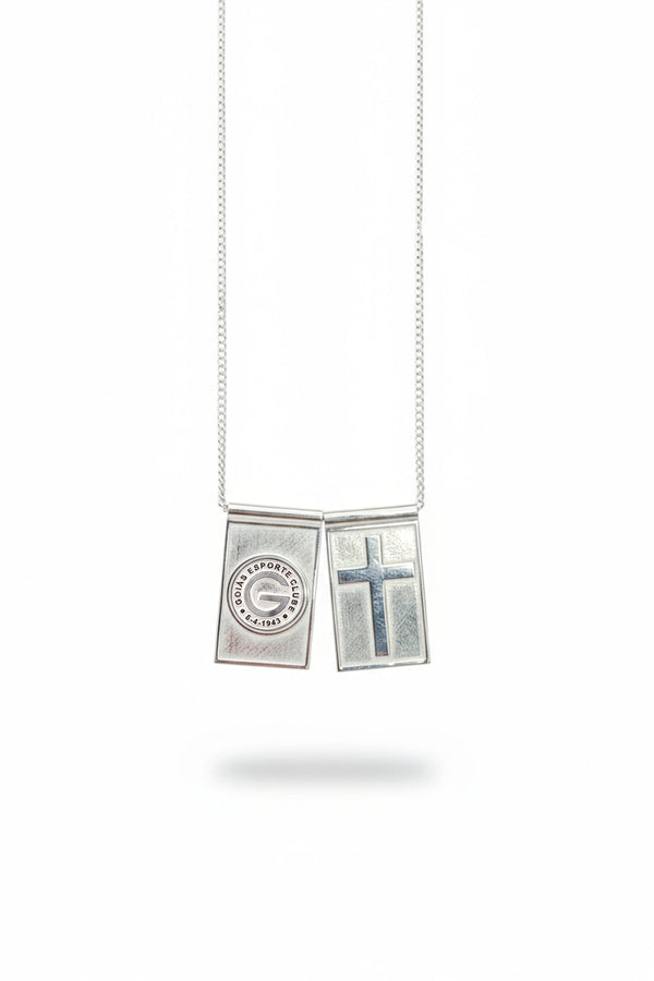 Escapulário Goiás Escudo e Cruz em Prata 925