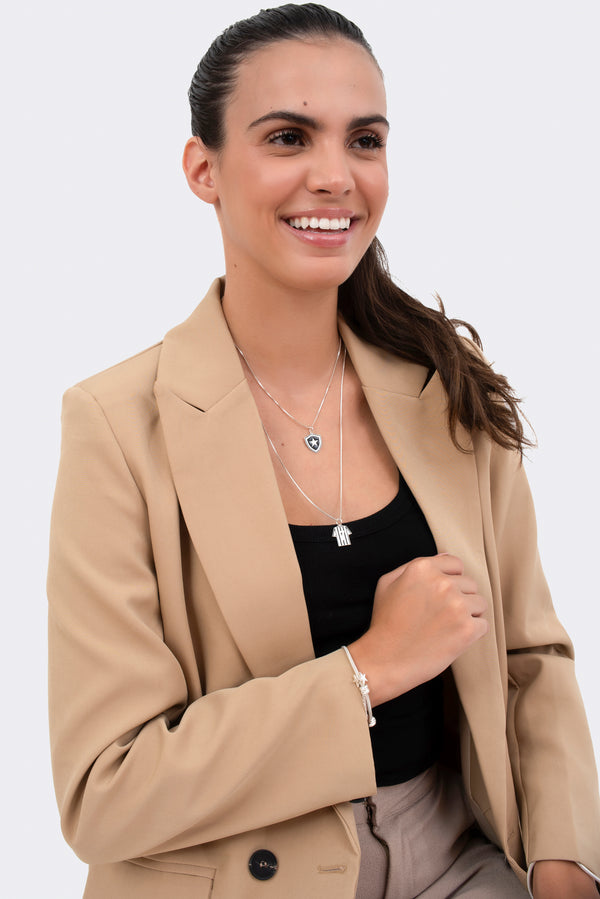 Pingente Botafogo Camisa em Prata 925 Esmaltado + Corrente