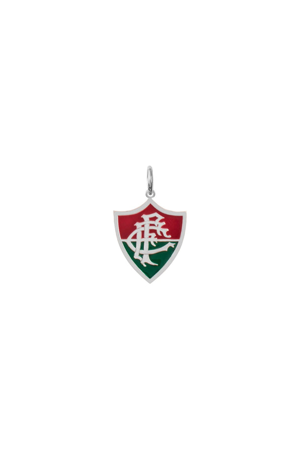 Pingente Fluminense Escudo em Prata 925 Esmaltado