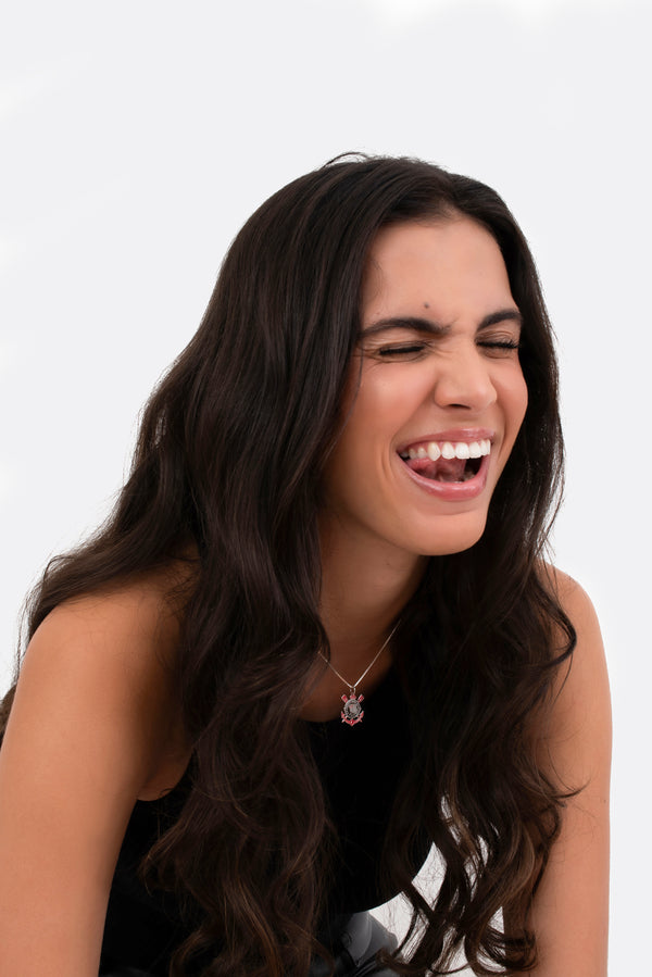 Pingente Corinthians Escudo em Prata 925 Colorido