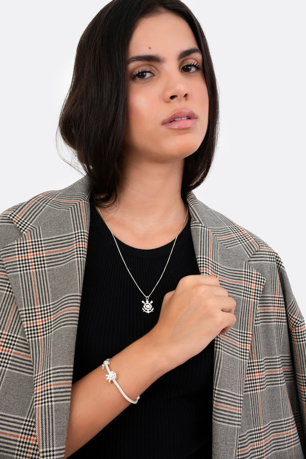 Berloque Corinthians Escudo em Prata 925 + Pulseira