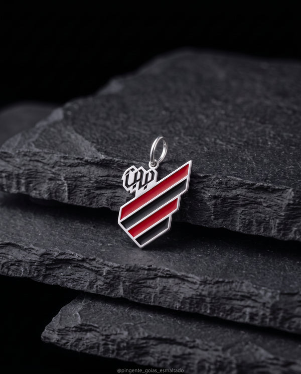 Pingente Athletico Escudo em Prata 925 Esmaltado