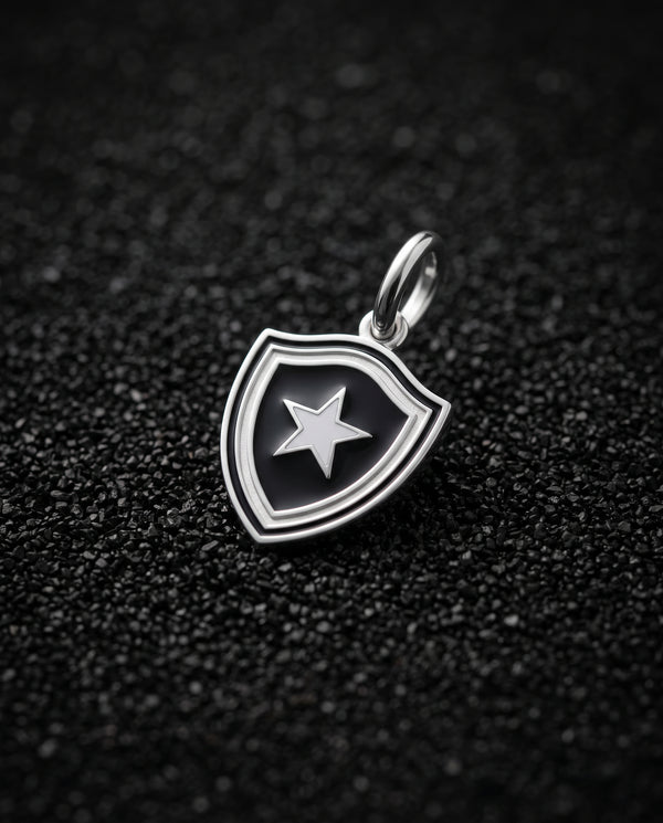 Pingente Botafogo Escudo Mini em Prata 925 Esmaltado