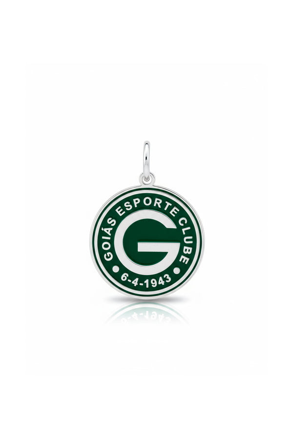 Pingente Goiás Escudo em Prata 925 Esmaltado