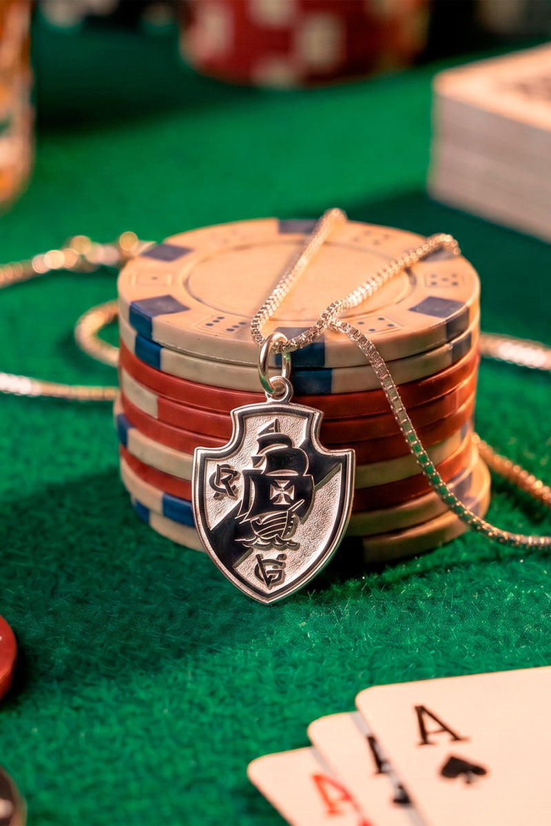 Pingente Vasco Escudo em Prata 925