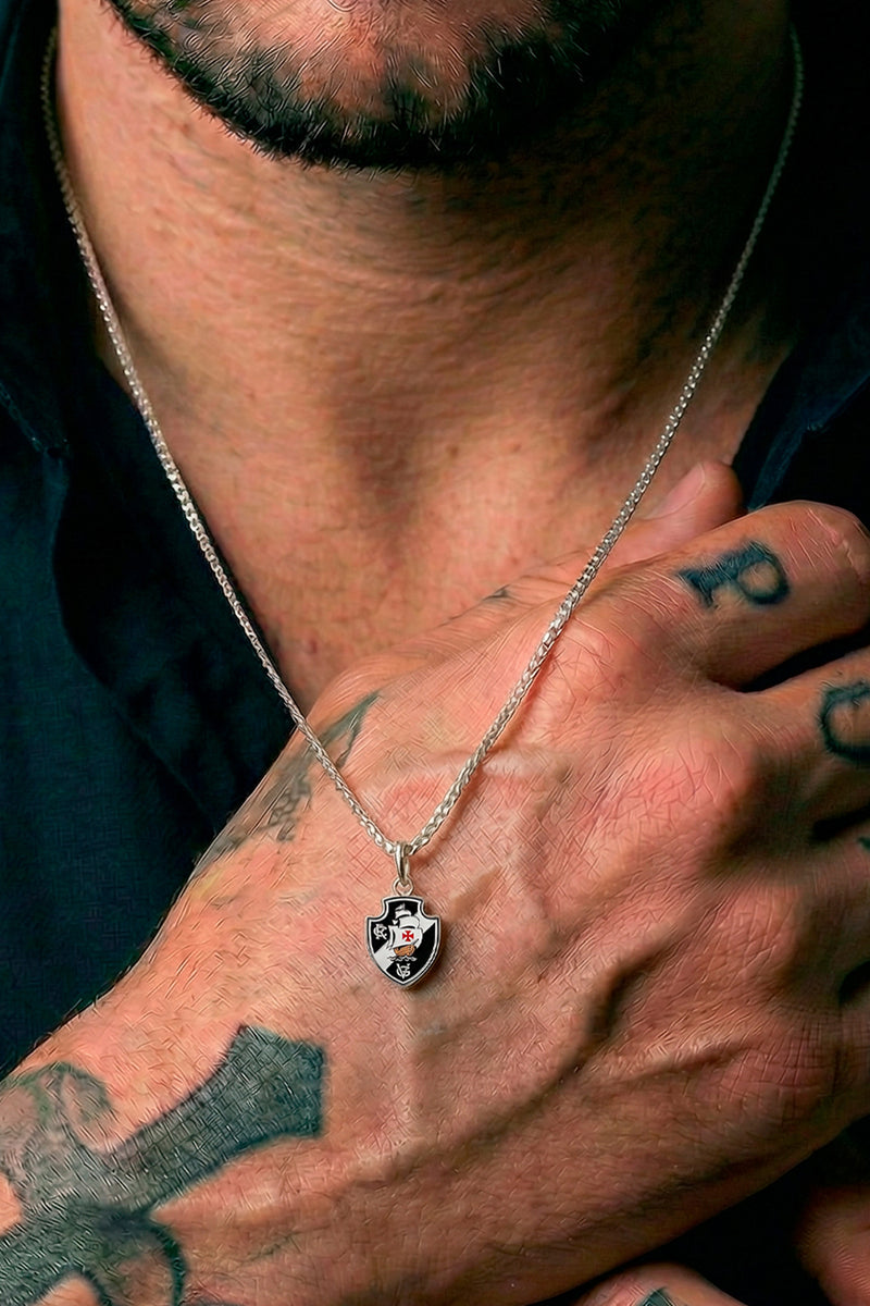 Pingente Vasco Escudo em Prata 925 Esmaltado
