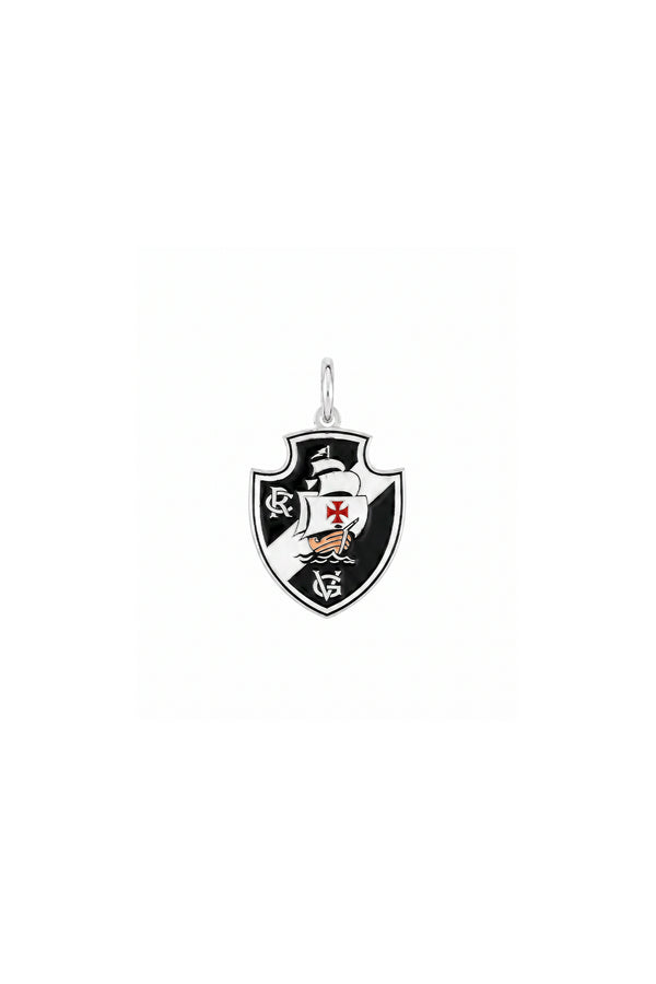 Pingente Vasco Escudo em Prata 925 Esmaltado