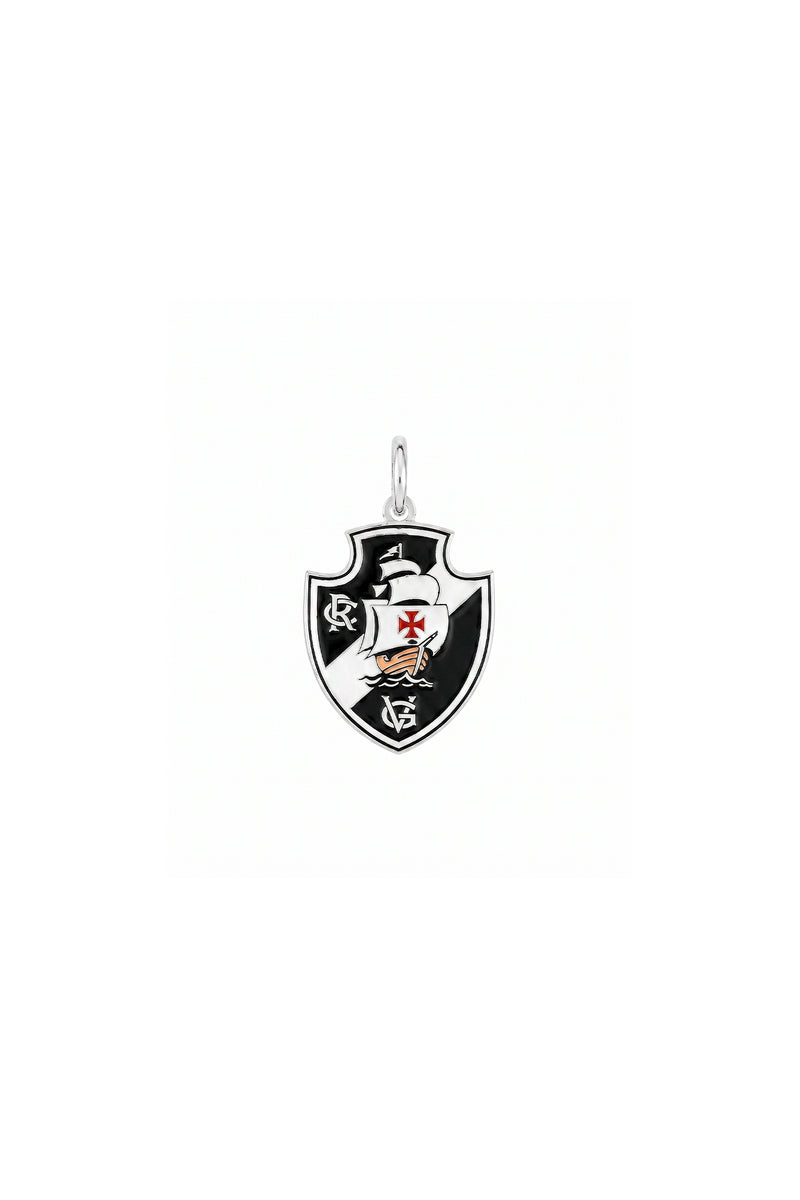 Pingente Vasco Escudo em Prata 925 Esmaltado